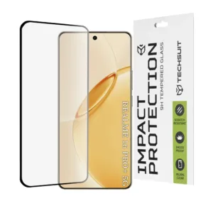 Стъклен протектор за Realme 16 Pro+ &ndash; Techsuit 111D Full Cover / Full Glue Glass &ndash; пълно залепване и премиум защита на дисплея