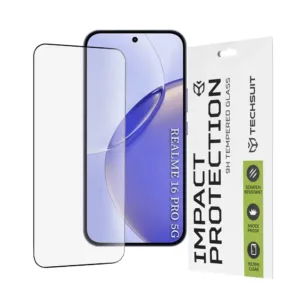 Стъклен протектор за Realme 16 Pro &ndash; Techsuit 111D Full Cover / Full Glue Glass &ndash; пълно залепване за максимална защита на екрана