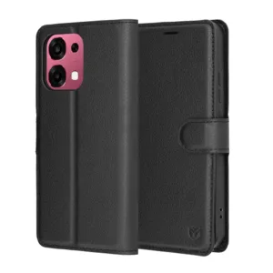 Калъф Techsuit Leather Folio за Oppo A6 Pro &ndash; елегантен кейс тип книга с практичен дизайн черен