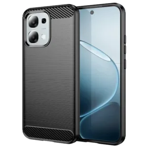 Калъф за Oppo A6 Pro &ndash; Techsuit Carbon Silicone &ndash; ежедневна защита с модерен карбонов дизайн черен