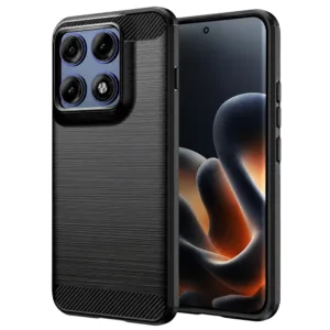Калъф за Motorola Edge 70 Pro &ndash; Techsuit Carbon Silicone &ndash; надеждна защита с елегантен карбонов дизайн черен