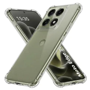 Прозрачен силиконов калъф Techsuit Shockproof Clear Silicone за Motorola Edge 70 Pro
