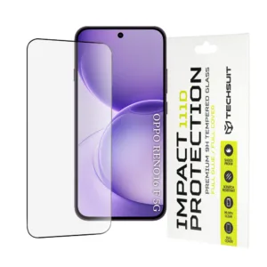 Стъклен протектор Techsuit 111D Full Cover / Full Glue Classic за Oppo Reno16 F / Reno16 FS &ndash; Черен