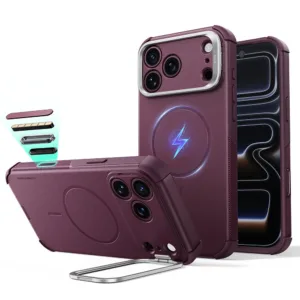 Калъф за iPhone 18 Pro и iPhone 17 Pro ESR Cyber Armor Kickstand бордо