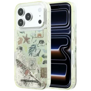 Калъф за iPhone 18 Pro / iPhone 17 Pro Karl Lagerfeld Liquid Glitter Beach and Sand, бежов