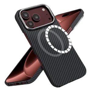 Калъф за iPhone 18 Pro / iPhone 17 Pro Techsuit Aramid Fiber MagSafe, черен