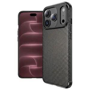 Калъф за iPhone 18 Pro Max / 17 Pro Max Techsuit CarbonFiber, черен