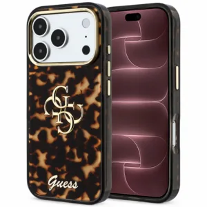 Калъф Guess IML 4G Metal Script за iPhone 18 Pro Max / iPhone 17 Pro Max &ndash; Tortoise (GUHCP18X6HT4SMW)