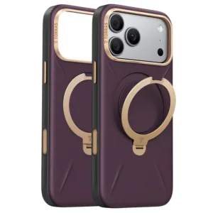 Калъф Torras QPRO Leather Series за iPhone 18 Pro Max / iPhone 17 Pro Max лилав